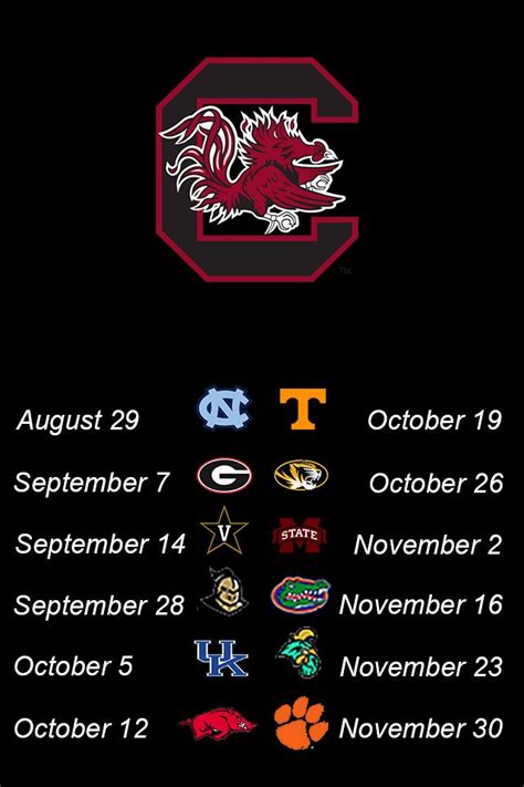 2013 carolina gamecock football schedule|More.